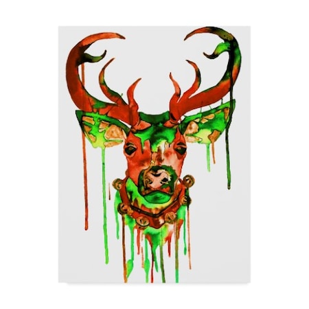 Lucy Loo Wales 'Reindeer Red Green' Canvas Art,14x19